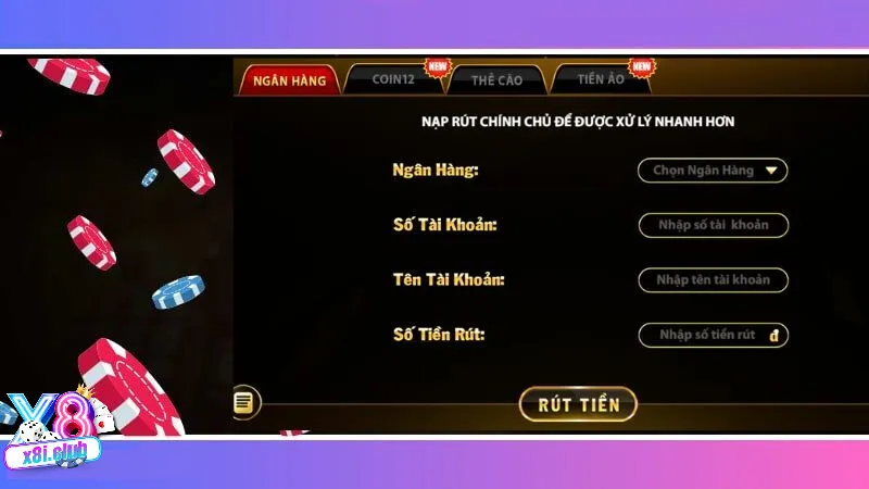 cach rut tien nhanh chong tai Hướng Dẫn Nạp/Rút Tiền Khi Chơi Bắn Cá X8 Dễ Dàng